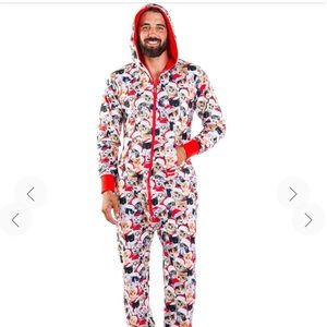 Tipsy Elves Meowy Catmus Men’s Medium Fleece Jumpsuit
